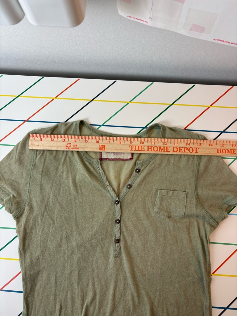 Abercrombie & Fitch Sage Green Henley Large 100% Cotton Y2K Elena Vampire - Picture 8 of 9